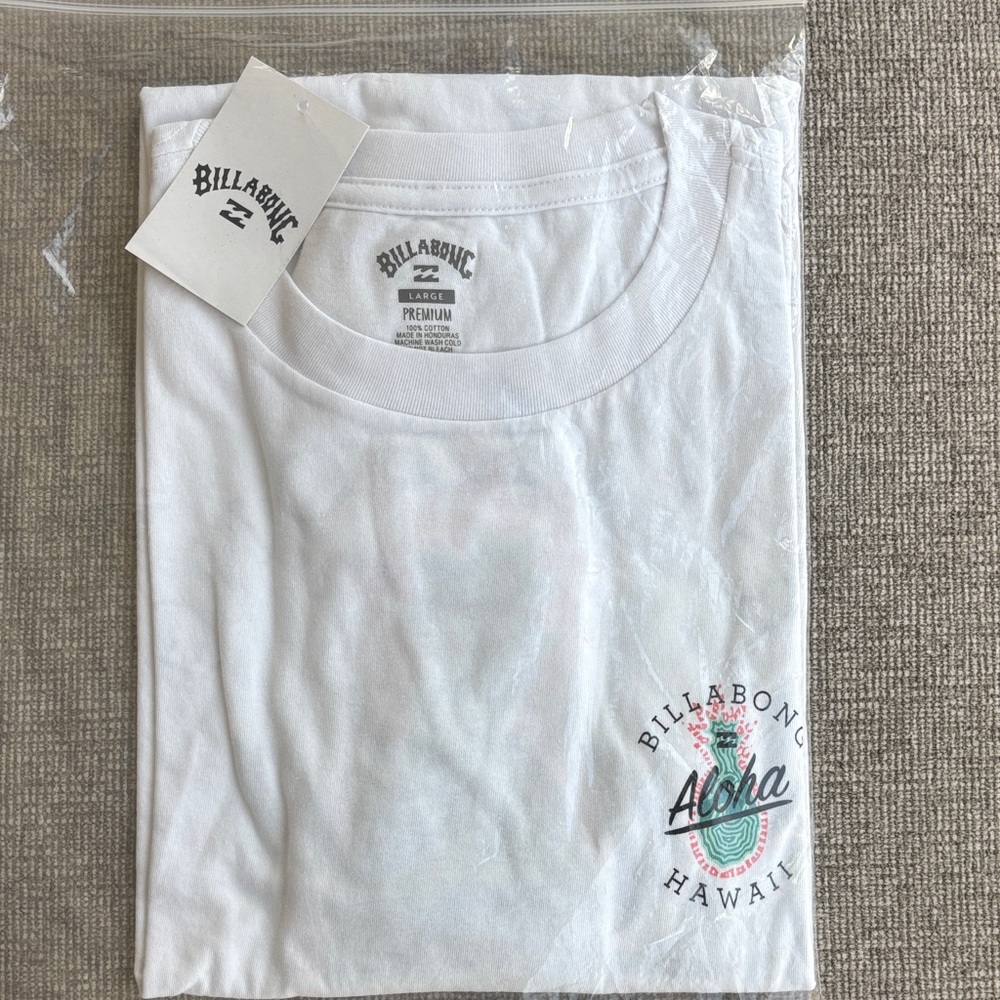 Billabong White Aloha Graphic Tee - Picture 1 of 3